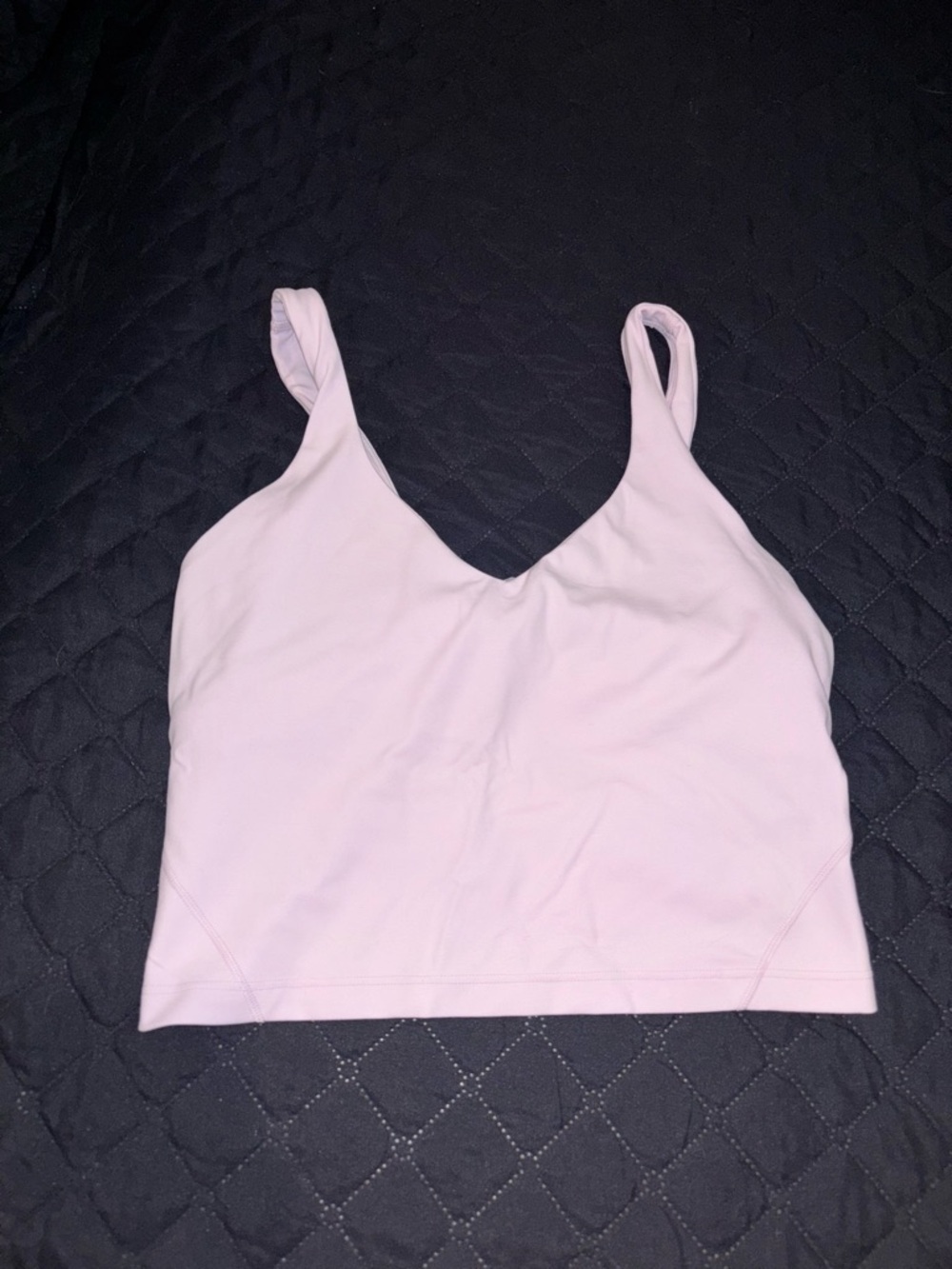 Lululemon Women's Light Pink V-Neck Crop Tank Top